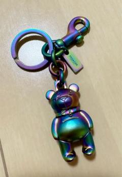 COACH】コーチ メタル エナメル 虹 レインボー テディ ベアー