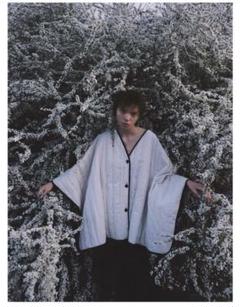 ancellm QUILTING OVER PONCHO (NAVY)のサムネイル