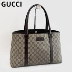 【美品】GUCCI グッチ トートバッグ 肩かけ GGスプリーム×レザーのサムネイル