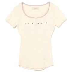andmary Mary logo knit tops ivory アンドマリー ANDMARY】Mary logo knit tops