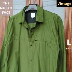 【THE NORTH FACE】 ナイロン長袖シャツ/オリーブグリーン/L