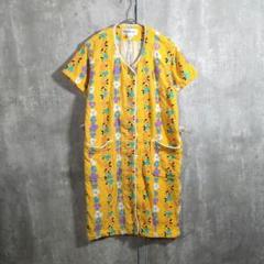 【90s_vintage】YSL Cardigan パイル花柄半袖 昭和古着