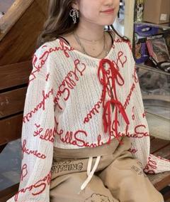ハローサンフランシスコ 2WAYロゴコード刺繍ボレロ オフホワイト