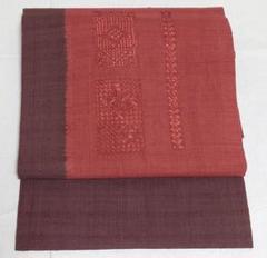 【30％OFF】 赤 紬 柿渋染 名古屋帯 B-0030 茶 メルカリ - 長尺 松葉仕立て 刺繍 着物・浴衣
