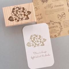 消しゴムはんこ　紫陽花はんこ② 持ち手付きのサムネイル