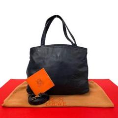 極美品 袋付 ロエベ アナグラム ナッパレザー 2wayショルダーバッグ 紺