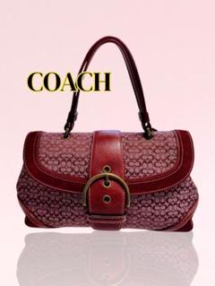 COACH ハンドバッグ ソーホー ミニシグネチャー 7078　赤 レッド COACH ハンドバッグ ソーホー ミニシグネチャー 7078 赤 レッド