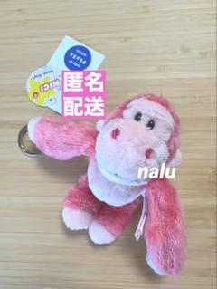 PLAZA nici ゴリラ ピンク グリッター ハート マスコットキーホルダー