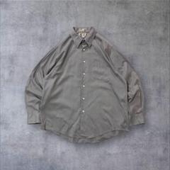 【Croft&Barrow】ヘリンボーンツイル長袖シャツXLメンズグレーUS輸入