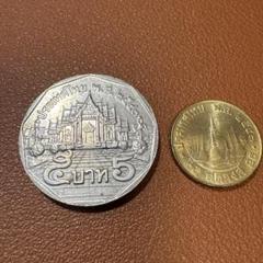 N3396【タイ王国】5バーツ　外貨　硬貨　古銭　大型コイン　9枚セット N3645【タイ王国】1982年5バーツ 外貨 硬貨 古銭 大型コイン