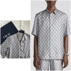 Diorグレー ポロシャツ ショートスリーブ ディオール Christian Dior MONSIEUR 総柄ポロシャツ グレー