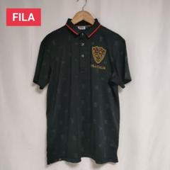 FILA GOLF ポロシャツ 刺繍ロゴ ブラック サイズMのサムネイル