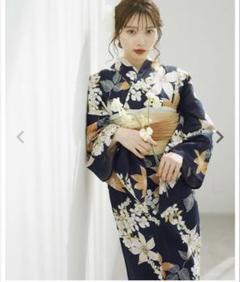 【幻想鏡花水月(柑橘)】 2025 高級浴衣5点セット+オーガンジー兵児帯
