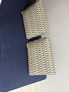 【美品】IDC 大塚家具　背クッション　ファビオ　2個セット　幾何学模様