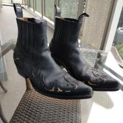 【即発送】　SENDRA ウエスタンブーツ　黒　UK9 レザー刺繍入り 6907-bk_03.jpg