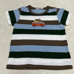 ☆ファミリア☆ボーダーTシャツ100cm ワッペン 車 刺繍