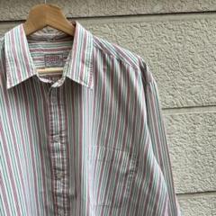 USED ユーロ古着 ストライプ柄 長袖シャツ ボックスカット vintage