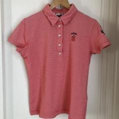 Callaway レディース　ゴルフ　ポロシャツ L 赤 ストライプ