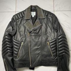 ずっと気になってた ラムレザー コラボ H&M VERSACE ダブルライダース 黒 スタッズ ジャケット・アウター