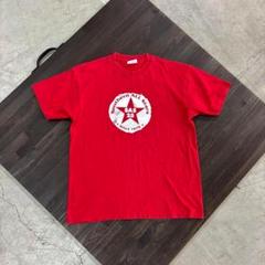 7SM1プリントTシャツ　赤　ヘヴィーウェイト　赤　L 古着used