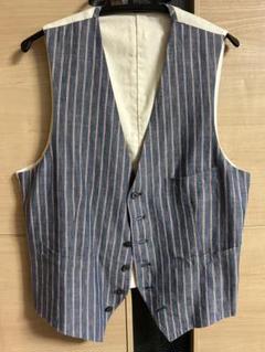 美品）スーツカンパニー　麻ストライプベストのサムネイル