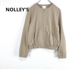 ◇ノーリーズ【M】ノーカラージャケット　スプリング　羽織　フルジップ　ストレッチ