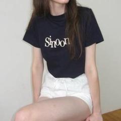 Tシャツ・カットソー sinoon Sinoon Signature Logo TShirts Navy SN2E2TT050NA Sinoon】 Sinoon Signature Logo T-Shirts/追跡付 (sinoon/T
