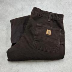 超スペシャル　00's carhartt ダブルニー ダークブラウン33×30 Carhartt カーハート ダック地 ダブルニーペインターパンツ