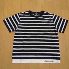 新品☆コムサイズム　黒　ボーダー フェイクレイヤード半袖Tシャツ120㎝