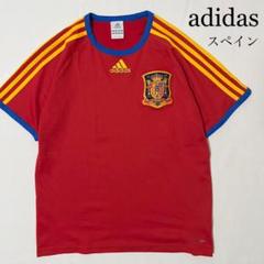 adidas 刺繍ロゴ スペイン代表 サッカーシャツ トレーニングシャツ M