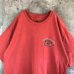 Z1009古着　Tシャツ くすみオレンジ　バックプリント
