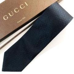 GUCCI ネクタイ 紋章柄 ネイビー
