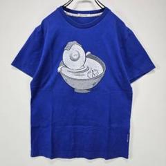 コラボ　半袖　Tシャツ　S　ゲゲゲの鬼太郎　目玉おやじ　ブルー　人気　古着コーデ