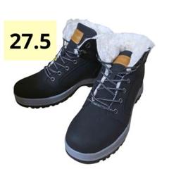 27.5cm 防寒ブーツ 防水 トレッキングブーツ 裏起毛 スノーシューズ　黒