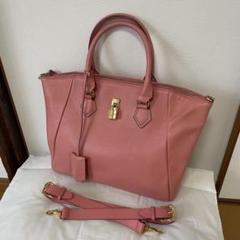 【サマンサタバサ】2WAY ハンドバッグ ショルダーバッグ レザーバッグ ピンク