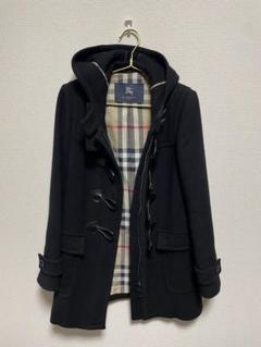 バーバリーロンドン ダッフルコートZIP フード付き ブラックsize38