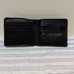 coachブラックレザー 二つ折り財布