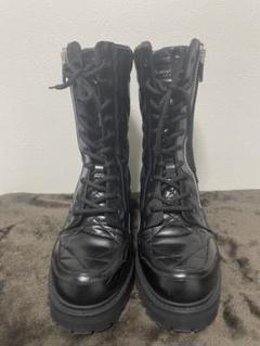 Christian Dior 黒 レザー キルティング ブーツ ヒール約5cm Christian Dior 黒 レザー キルティング ブーツ ヒール約5cm