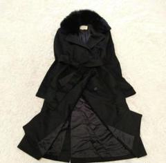 美品♡ロングコート　毛皮　ファー　カシミヤ100 ブルーフォックス　ベルト　XL 美品♡ロングコート 毛皮 ファー カシミヤ100 ブルーフォックス