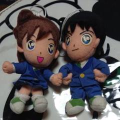 年代物 レア 名探偵コナン 工藤新一 毛利蘭 ぬいぐるみ 制服 帝丹高校 名探偵コナン ぬいぐるみ 工藤新一 毛利蘭 制服
