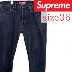 USA製 Supreme ストーンウォッシュ スリムジーンズ "ブラック" 36