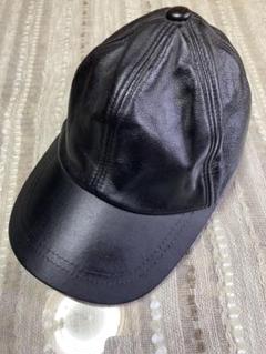 レザーキャップ　本革(牛革)　vintage ブラック