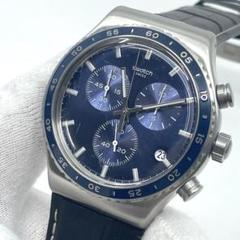 【電池交換済み】SWATCH 　IRONY　アイロニー　青色　クロノ　メンズ 電池交換済み】SWATCH IRONY アイロニー 青色 クロノ メンズ