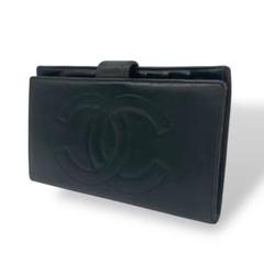 【良品✨早い者勝】シャネル ココステッチ キャビア がま口 二つ折 財布 CHANEL シャネル 二つ折りがま口長財布 ココマーク キャビア