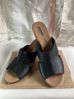 Clarks 25cm スクエア サンダル メタリック ゴールド ミュール