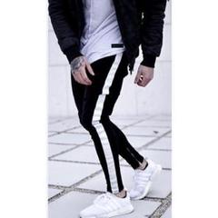 ライン加工 スキニーパンツ ブラック Mサイズ