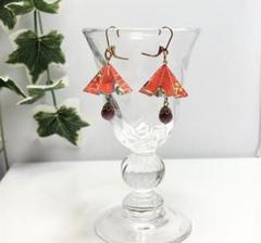 ロードナイトと友禅和紙和傘ピアス