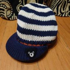 ニットキャップ クマ刺繍付きダブルＢDoubleミキハウスMサイズ