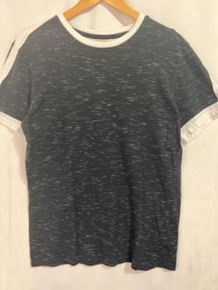 【シンプルデザイン】ダークグレー ストライプ Tシャツ