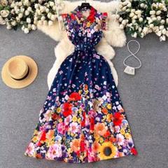 ワンピース　ドレス　レディース　半袖　レース　ロング　パーティー　花柄